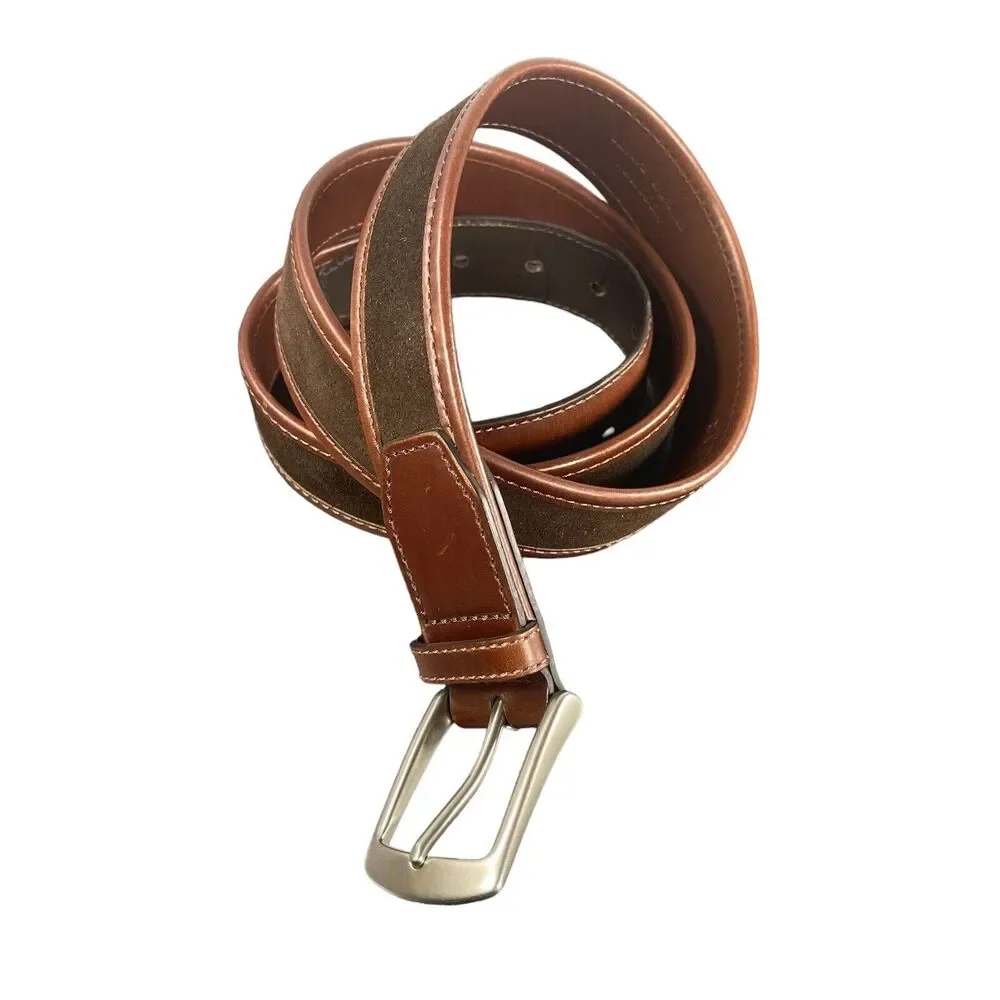 Trafalgar Leather Belt Size 42 WOODBURY Mens Brown Handmade Classic USA 1.25